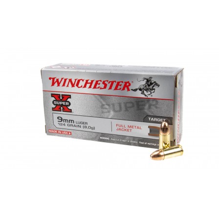 Winchester 9mm FMJ 124Grs (Cx.50) Winchester 9mm FMJ 124Grs (Cx.50)